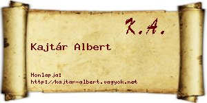 Kajtár Albert névjegykártya